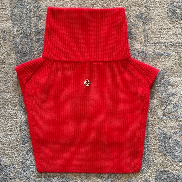 Maje Red Zip Up Turtleneck Dickey Neck Warmer - Picture 2 of 5